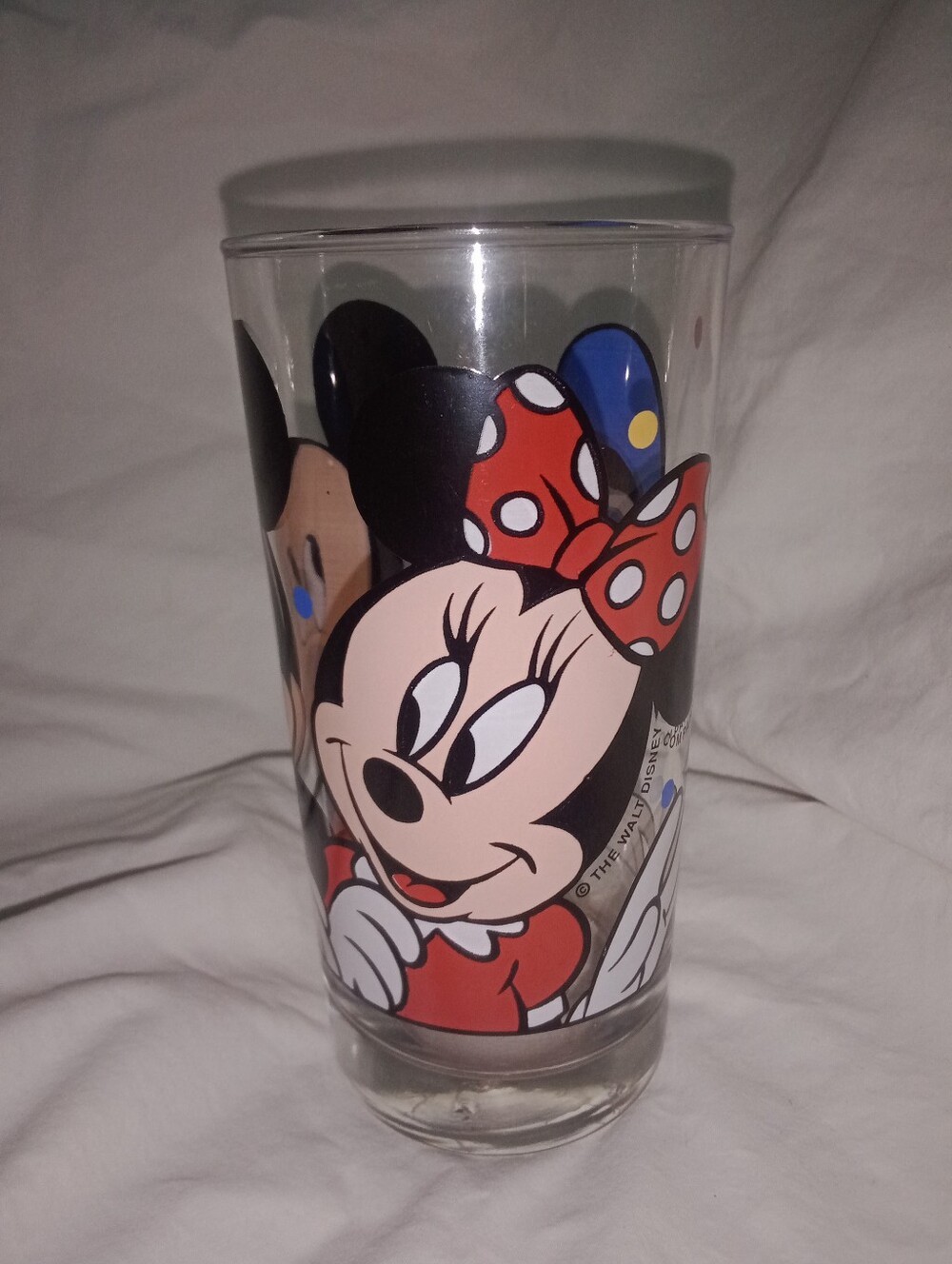 Vintage Walt Disney Minnie Mickey Mouse Donald Duck Collector Glass Tumbler